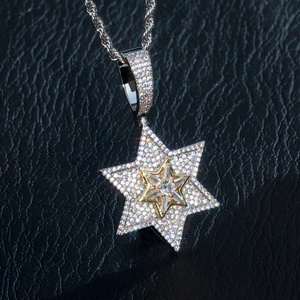 Collar con Colgante de Estrella para Hombre, Cadena de Cobre con Circonita, Chapado en Oro, Amuleto Hexagonal, Joyería para Regalo de Fiesta - Product Image 6