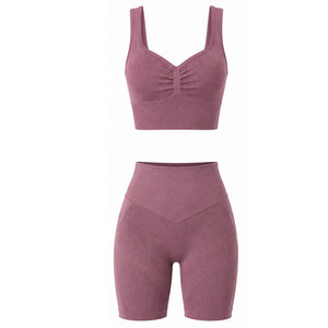 Ensemble de sport pour femmes, 2 pièces, respirant, extensible, vêtements de sport pour yoga, gym, entraînement, fitness et course à pied - Product Image 1