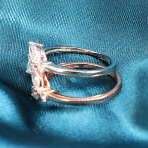 ZAWO HOUSE Moissanite Engagement <b>Ring</b> 14k Gold Plated <b>925</b> Sterling <b>Silver</b> Wedding <b>Ring</b> Unisex - Product Image 5