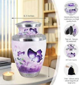 Urne funéraire en aluminium de haute qualité, fabriquée par un fabricant de confiance, avec couvercle à vis sécurisé pour la conservation à long terme des cendres humaines - Product Image 4