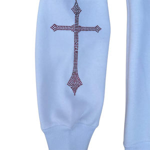 Sweat à capuche zippé en molleton non tissé avec strass, broderies et imprimés, style urbain, pour femme, collection automne-hiver, décontracté et tendance - Product Image 4