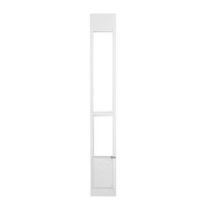 Porte coulissante pour chien à hauteur réglable 75 7/8"-80 11/16" avec cadre en aluminium et verre trempé - Product Image 1