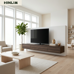Contemporary Scandinavian Durable Minimalist Design Modern Floating Media Console <b>TV</b> <b>Stand</b> Laminated Board for Living Room 65 - Product Image 2