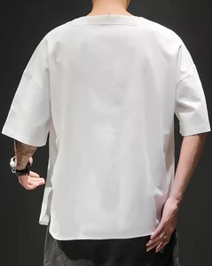 Camiseta de Verano para Hombre, Estilo Hip Hop, 100% Algodón, Cuello Redondo, Hombros Caídos, Logotipo Personalizado, Corte Holgado y Cómodo - Product Image 6