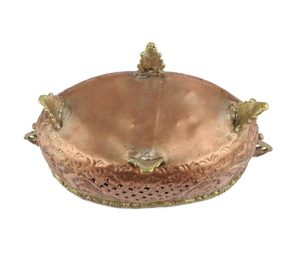 Handmade Brass Tabletop Vase With Dragon Motif And Lattice Design Traditional <b>Decorative</b> Floral Display Bowl chased <b>bird</b> motif - Product Image 5