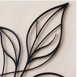 Décoration murale botanique en forme de feuille et de branche, Art mural minimaliste en fer, Design végétal, Décoration florale botanique, Sculpture murale suspendue en métal - Product Image 4