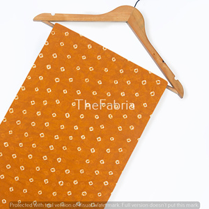 Tela de algodón estampada a mano Bandhani natural textil indio hecho a mano para servilletas, fundas de cojines y cortinas - Product Image 4