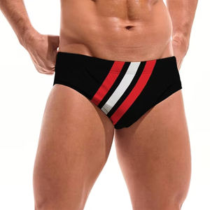 Lightweight <b>Men's</b> Solid Casual Black Four-Way Stretch Summer Swimming <b>Trunks</b> with Drawstring and Elastic Waist - Product Image 3