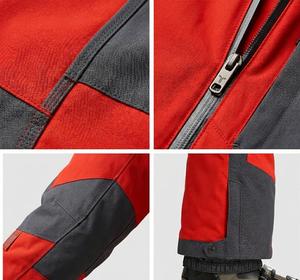Men's Red Gray Color Blocked Ski Jacket With Hood Waterproof Windproof Breathable Synthetic Insulated Gore-<b>Tex</b> Zipper Closure - Product Image 5