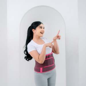 Corset en charbon de bambou nano de qualité supérieure, au design moderne et aux couleurs élégantes rose et turquoise, pour l'abdomen et la taille - Product Image 4