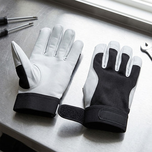 Gants de sécurité robustes pour la conduite, avec poignet réglable, en cuir de chèvre pleine fleur, usage général, résistants à l'abrasion et à la chaleur - Product Image 3