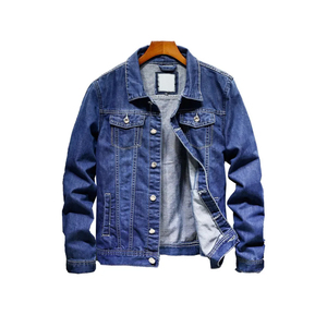 Veste en jean vintage décontractée et formelle pour homme - Coupe-vent, respirante, écologique, délavée, confortable, pour tous les jours - Product Image 1