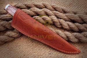 Couteau de chasse artisanal RB Knives Puukko en acier inoxydable, manche en résine, lame fixe, étui en cuir, garantie de 3 ans, personnalisable - Product Image 6