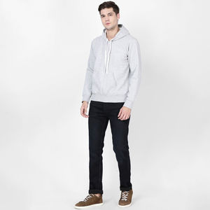 Sudadera con Capucha Gris para Hombre, Corte Regular, Algodón French Terry, Informal, con Bolsillo, para Otoño - Product Image 4