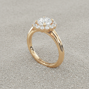 แหวนหมั้นชุบทองคำสีกุหลาบประดับเพชรทรงดอกไม้ Stonewels - ได้รับการรับรอง - Product Image 4