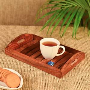 Decorative <b>Trays</b> Handmade Multifunctional Design Wooden <b>Tray</b> Food Contact Safe Tea Coffee <b>Snacks</b> <b>Trays</b> Wholesale Price - Product Image 2
