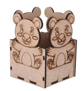 Nouveau porte-stylo en MDF personnalisé, organisateur de bureau, pièces décoratives Teddy, support promotionnel pour stylos - Product Image 1