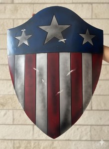 Armure décorative de collection en acier Medievalforgeco avec motif drapeau américain, plaqué argent et gaufrage artistique - Product Image 2