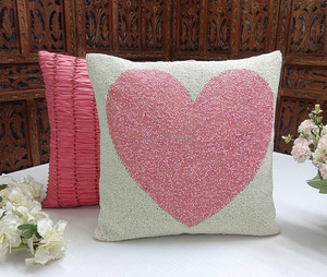 Housse de coussin brodée à la main, carrée, perlée, vintage, anti-plis, avec fermeture éclair, taille personnalisée, pour hôtel et décoration intérieure - Product Image 3