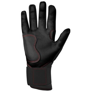 Guantes de Bateo de Béisbol y Sóftbol Profesionales al por Mayor, de Cuero Negro Transpirable, con Cierre de Gancho y Bucle Ambidiestro, Color Personalizado - Product Image 2