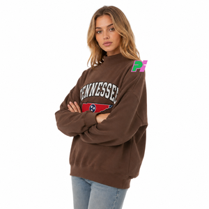 Sweat-shirt à col montant pour femme avec inscription TENNESSEE et appliqué carte, épais et lourd, idéal pour l'hiver - Product Image 3