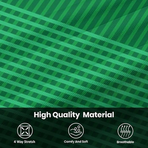 Camisa Deportiva Casual de Golf de Manga Corta para Hombre, Tejido Geométrico Verde 100% Poliéster de Secado Rápido - Product Image 6
