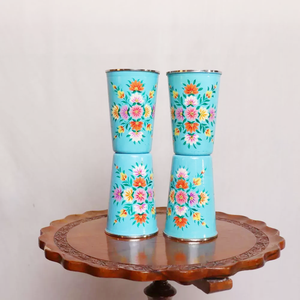 แก้วน้ำสแตนเลสลายดอกไม้เพ้นท์มือ พิมพ์ลายเคลือบ แก้วน้ำสำหรับใช้ในครัว - Product Image 3