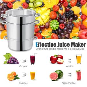 Estrattore di Succo per Frutta e Verdura in Acciaio Inox da 11 Quarti, Macchina Multifunzione per Cottura a Vapore e Spremitura per Uso Domestico Pratico - Product Image 2