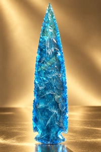 Wholesale Aqua Blue Obsidian Arrowhead Handmade Gemstone Stone Collectible - Product Image 3