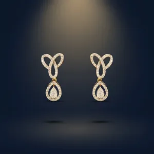Pendientes de Oro Rosa de 14K con Diamantes Cultivados en Laboratorio, Corte Brillante Redondo de 0.98 Ct, EF VVS-VS, Joyería Fina de Lujo para Compromiso y Boda - Product Image 3