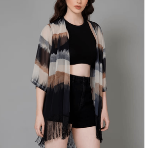 Top de satén de dos tonos con cuello halter y detalles metálicos - Product Image 2