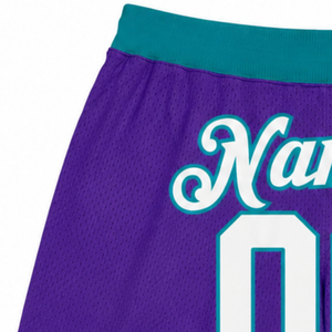 Shorts de basket-ball en mesh sublimé pour hommes, couleur violette, légers, en polyester, vêtements de sport, uniforme d'équipe, vêtements d'entraînement - Product Image 5