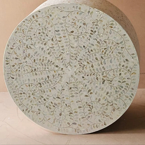 ILAHI's Bone Inlay <b>Table</b> Modern Design Agate Detailing <b>Storage</b> Portable Home Furniture - Product Image 1