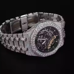 Reloj de Edición Limitada de Lujo con Diamantes Moissanite VVS, Movimiento de Cuarzo ETA, Fecha, Estilo Hip Hop, Acero Inoxidable Antiguo - Product Image 2