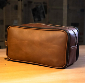 High Quality Leather <b>Toiletry</b> <b>Bag</b> with Triple Zipper Fashionable Letter Pattern Travel Cosmetic <b>Bag</b> Wholesale Outdoor Usage - Product Image 1