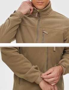 High quality <b>waterproof</b> solid color cotton fleece made outdoor wear windproof warm softshell <b>jacket</b> for men - Product Image 4