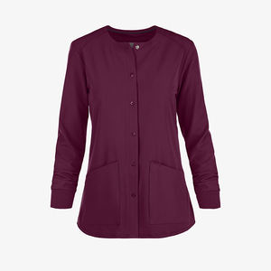 Blouse de travail longue à col rond et manches longues, de qualité supérieure, pour usage hospitalier, sur mesure, pour femmes, vente en gros - Product Image 1