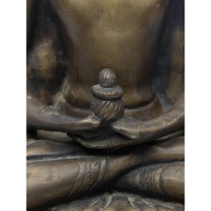 Estatua de metal elegante con escultura de latón de Buda coronado de 14 pulgadas - Product Image 2