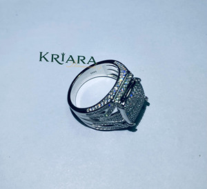 Bague de luxe pour femme en argent 925 plaqué or blanc, diamant rond taille brillant, couleur D, cultivé en laboratoire, bijoux de mariage - Product Image 5
