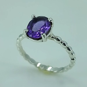 Amethyst 925 Solid Sterling Silver Handmade Promise <b>Ring</b> for Women <b>Statement</b> <b>Ring</b> Oval Cut Gemstone - Product Image 6