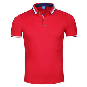Camiseta Polo Unisex de Alta Calidad Lista para Enviar, 100% Algodón, Deportiva, Lisa, Roja con Patrón Sólido, Precios al por Mayor - Product Image 3