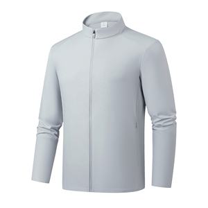 Chaqueta deportiva para hombre con cremallera completa y cuello alto, 75% nailon, 25% spandex, ligera, elástica, para correr, uniforme deportivo. - Product Image 3