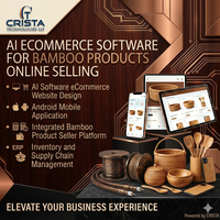 Logiciel IA pour le commerce électronique, conception de sites web, vendeur de produits en bambou, application mobile Android, WordPress, Shopify, logiciel ERP CRM IA