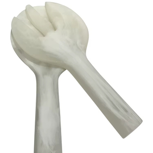 Premium Quality Handmade Resin Salad Server <b>Set</b> Marble Texture Decorative Salad Spoon Fork Handmade Dishwasher Safe - Product Image 1