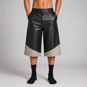 Pantalones Cortos de Cuero Oversize de 450 GSM al por Mayor, Estilo Baggy, para Propietarios de Boutiques, Personalizados - Product Image 5