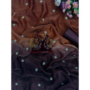 Sari de soirée de créateur avec travail de séquence pour les occasions de fête - Product Image 3