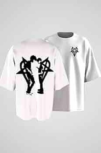 T-shirt en coton surdimensionné pour homme, tricoté, blanc et noir, écologique, séchage rapide, vente en gros - Product Image 3