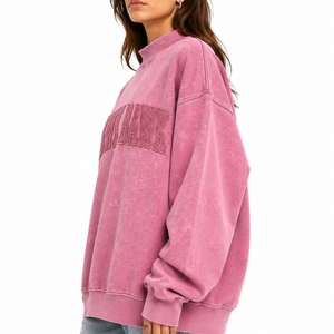 Sweat-shirt à col roulé pour femme, doux, chaud et confortable, style streetwear tendance, à épaules tombantes, manches longues, pour l'automne - Product Image 3