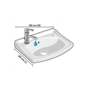 Lavabo Ovalado Minimalista Moderno de Cerámica con Borde Delgado, Acabado Mate, para Instalar Sobre Encimera, para Baños y Hospitales - Product Image 3