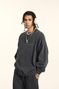 High Quality 380gsm French Terry Acid Wash Sweatshirt Sweatpants and Hoodie <b>Set</b> <b>Men</b> Tracksuits Unisex <b>Sets</b> - Product Image 3